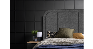 Primrose King Headboard, Black/Silver