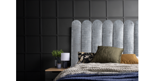 Rockerfeller Single Headboard, Grey