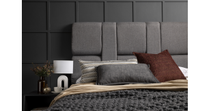 Trivia King Headboard, Grey