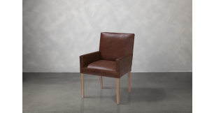 Trix Leather Dining Armchair, Brown