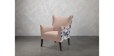 Amazon Occasional Chair, Floral Blue and Beige