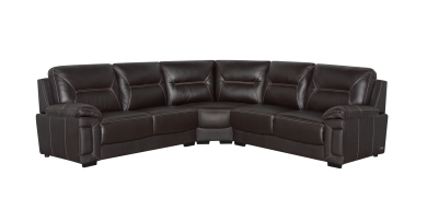 Linden Corner Lounge Suite, Calf Choc Leather Uppers